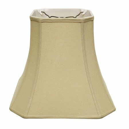 HOMEROOTS 14 in. Pale Brown Slanted Square Bell Linen Lampshade, Tan 469675